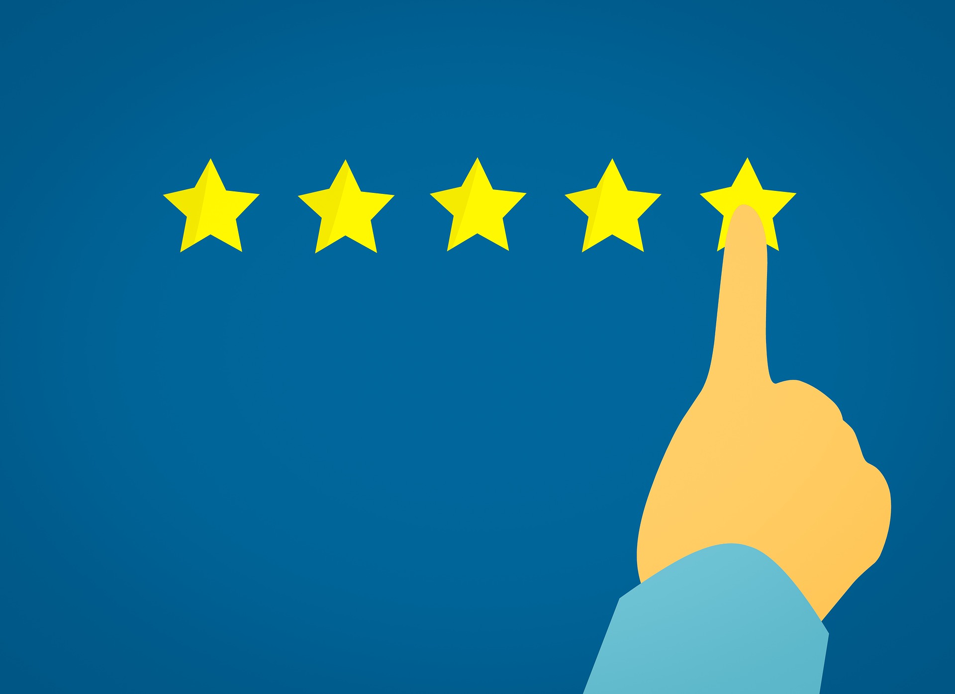 customer choosing 5-star review